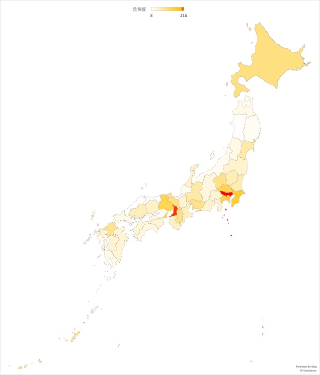 コロナに優しい都道府県MAP